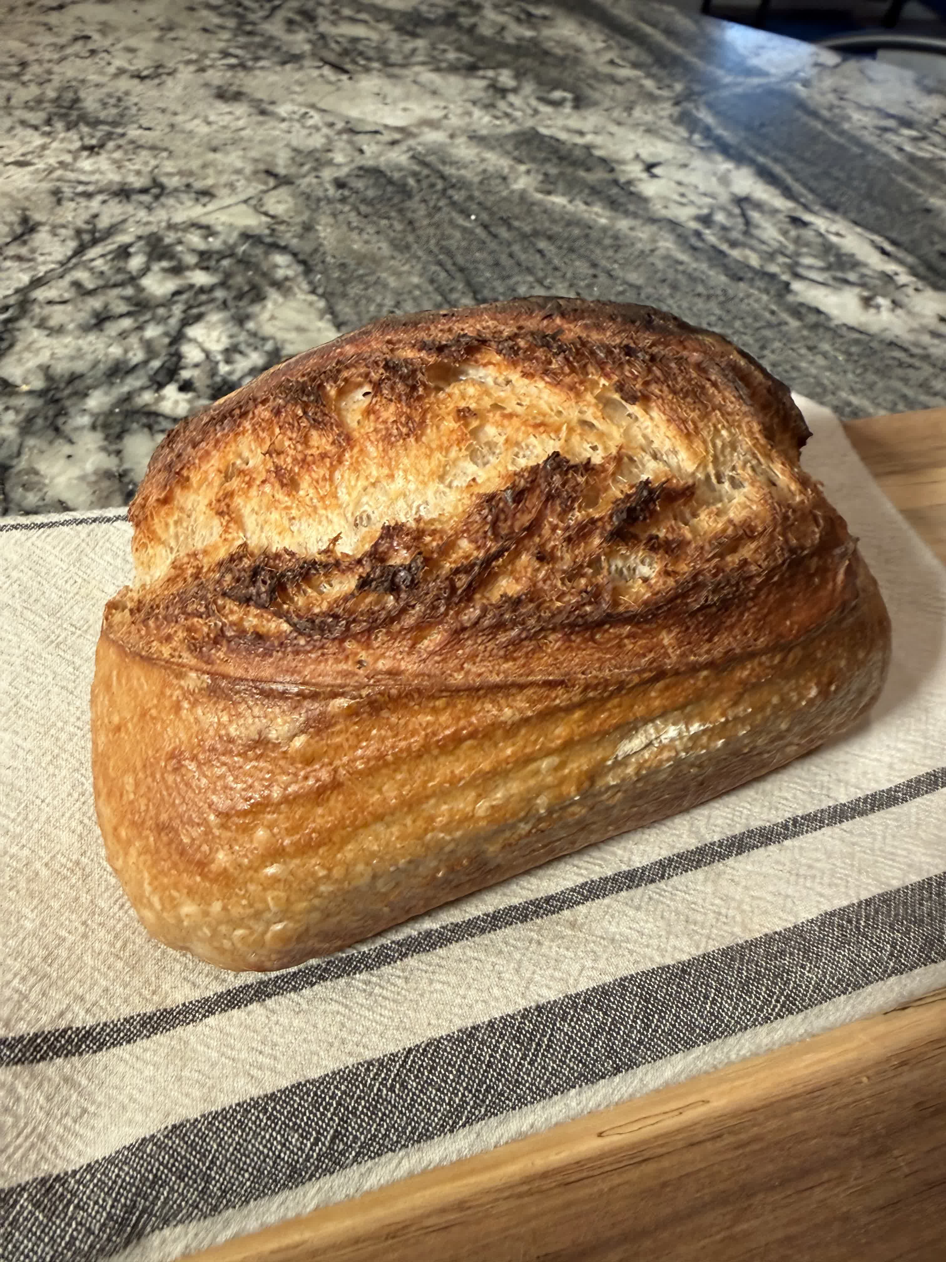 Original sourdough loaf with golden crust